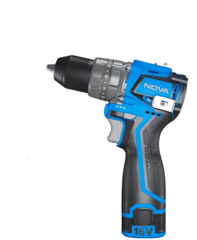 دریل شارژی چکشی نووا مدل 5510 براشلس ۱۶ ولت اتوماتیک