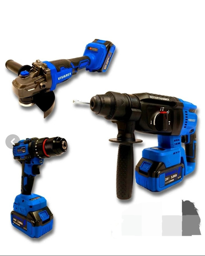 کیت 3 عددی دریل چکشی ، بتن کن و فرز شارژی براشلس ویوارکس مدل VR-K003